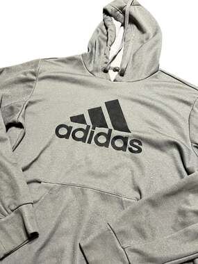 Adidas Badge of Sport Pullover Hoodie Grey Size Medium